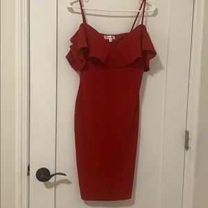 Bright red cocktail dress